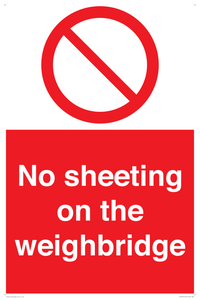 No sheeting on the weighbridge